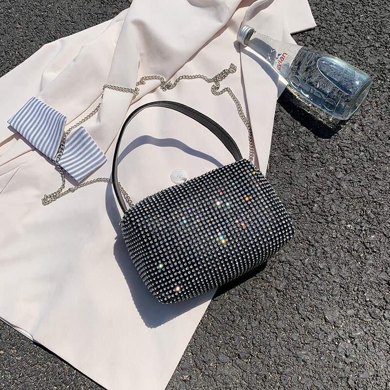 包包2020新款网红同款bling大王水钻包闪钻腋下包斜跨手提单肩包