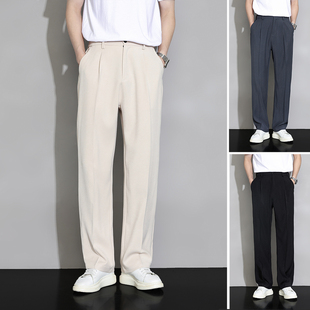 休闲长裤 西装 春款 垂感直筒男款 0318k 痞帅高级感阔腿拖地西裤 男士