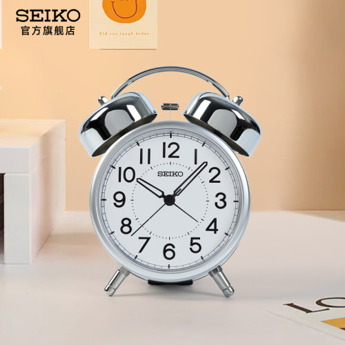 新品SEIKO日本精工闹钟学生专用起床神器机械双铃强力叫醒贪睡