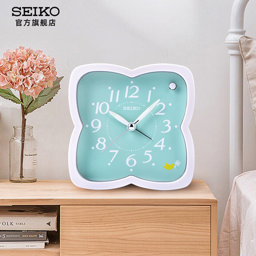 Seiko小闹钟日本精工幸运四叶草