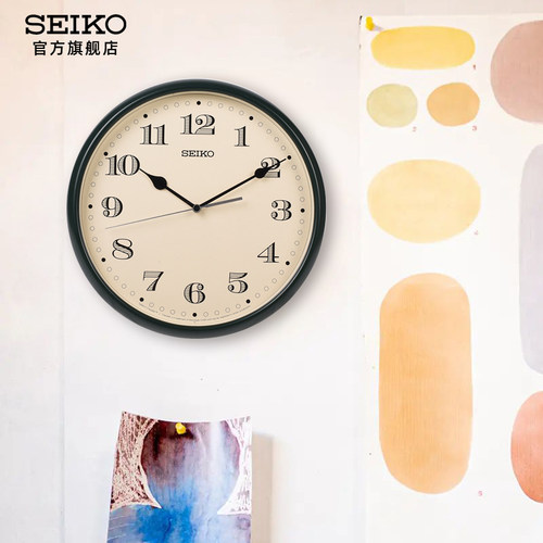 SEIKO精工11寸复古草绿色挂钟