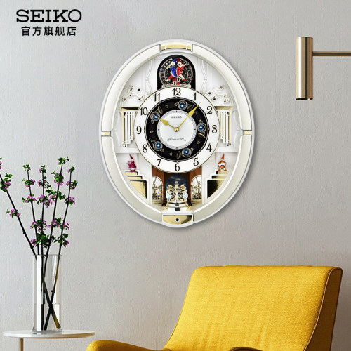 SEIKO日本精工整点音乐报时挂钟内置光感音量可调钟摆欧式音乐钟 - 封面
