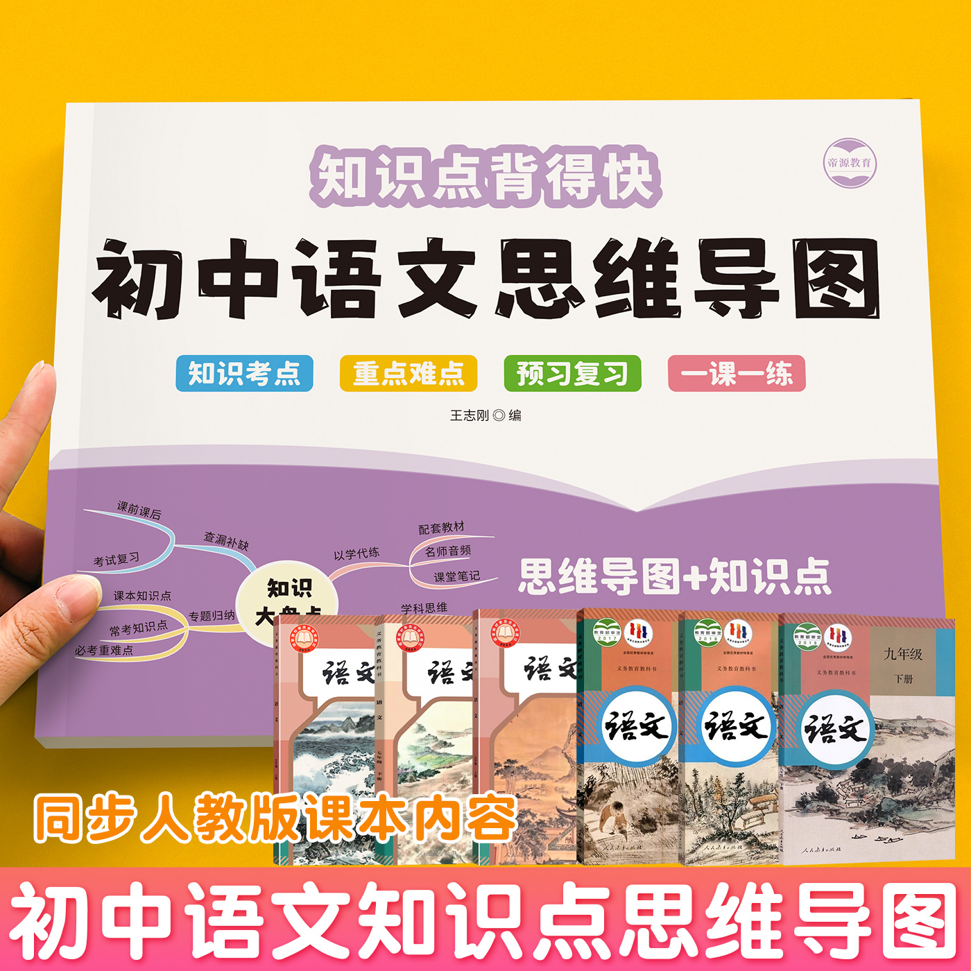 初中语文基础知识手册七八九年级语文知识点汇总大全课堂笔记人教版初一二三年级语文思维导图答题技巧和模板