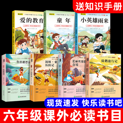 六年级上下册快乐读书吧全套童年爱的教育小英雄雨来小学生必读课外书鲁滨逊漂流记爱丽丝漫游奇境尼尔斯骑鹅旅行记课外阅读书籍