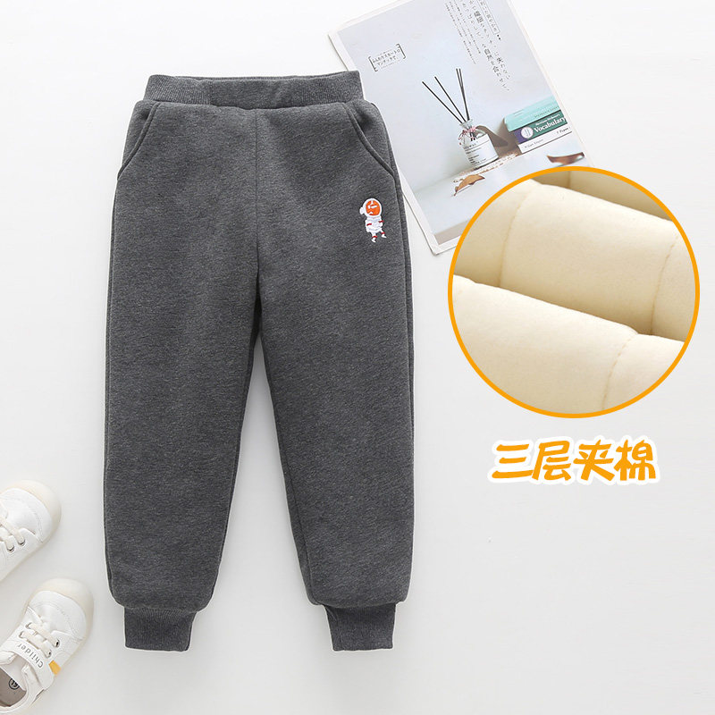 儿童三层夹棉加厚束脚保暖裤