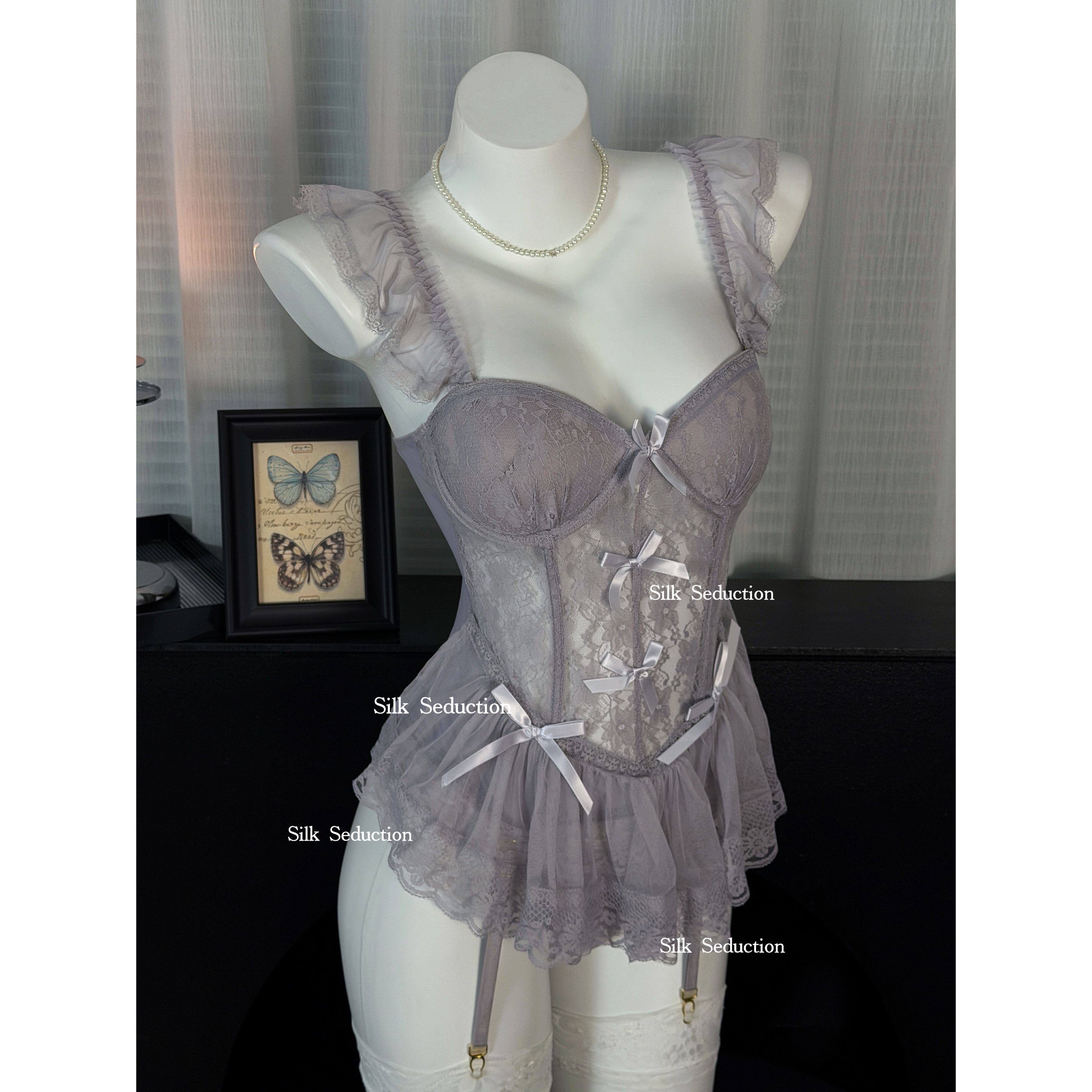 FUNNY KITTEN性感蕾丝吊带睡裙女小胸聚拢带胸垫纯欲透视睡衣套装,女士内衣/男士内衣/家居服,睡裙,淘宝优惠券,粉丝福利购,淘宝优惠卷