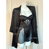 FUNNY KITTEN蕾丝性感睡衣女冰丝吊带睡裙带胸垫高级纯欲睡袍套装