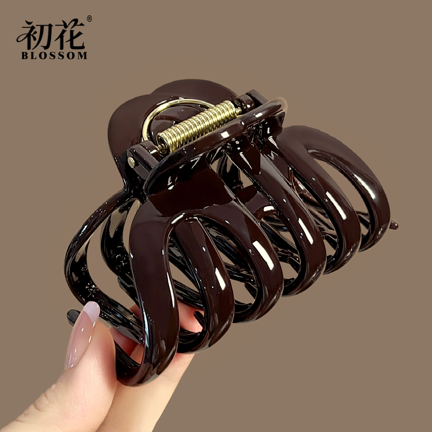 法式复古高级感发量多抓夹女