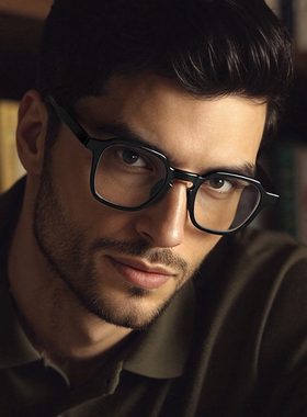 新款可配近视镜防蓝光时尚复古年轻有型全框架板材F22241眼镜框