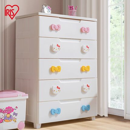 日本IRIS爱丽思HelloKitty正版儿童抽屉式收纳柜子宝宝密闭储物柜