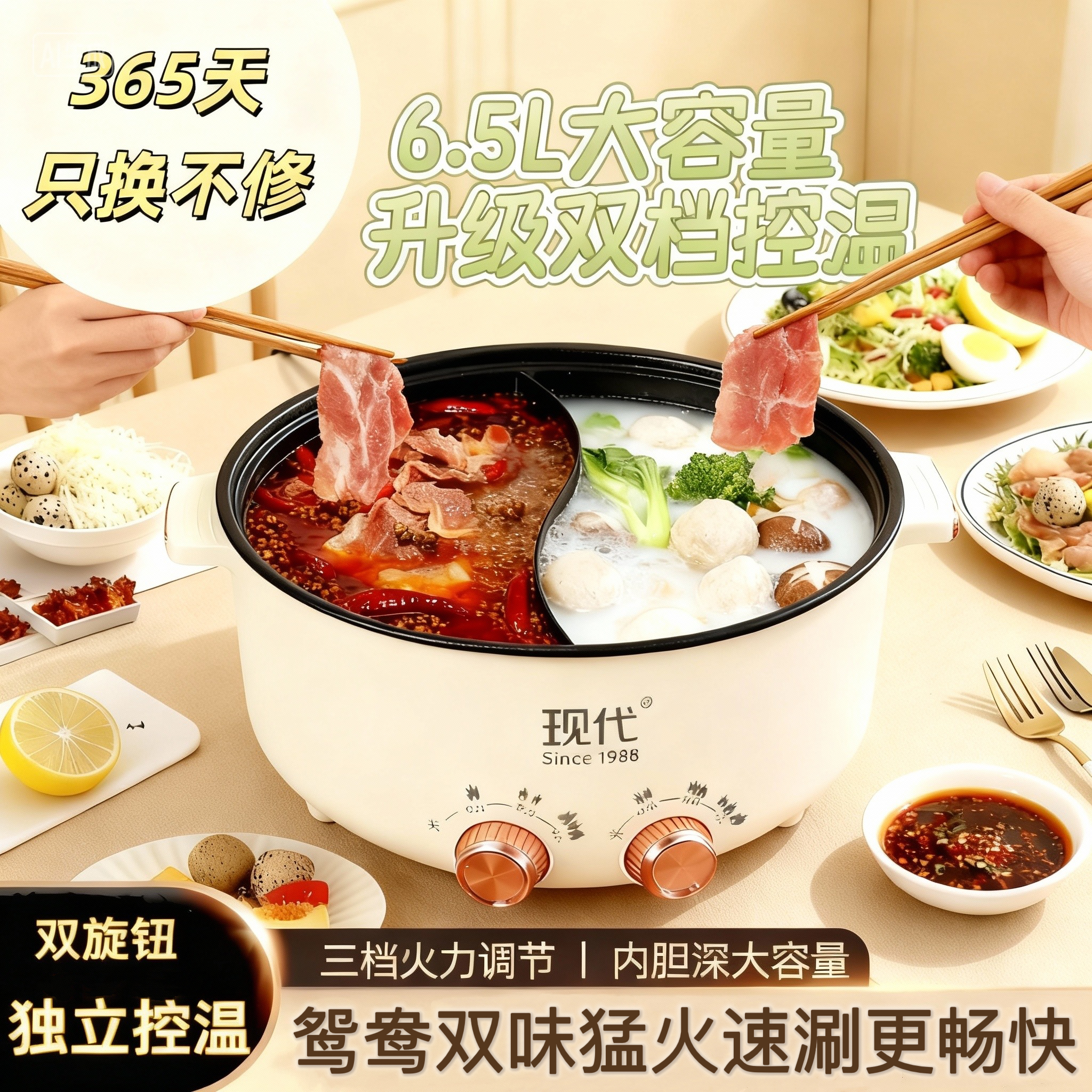 电火锅家用多功能一体式鸳鸯锅