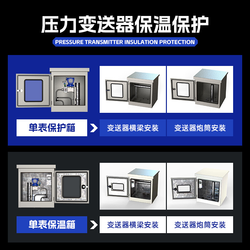 不锈钢碳钢仪表保温保护箱/各类仪器变送器保温箱/平开门对角开门