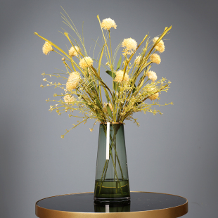 饰摆件北欧创意现代简约轻奢客厅干花插花瓶玻璃透明小摆设 花瓶装