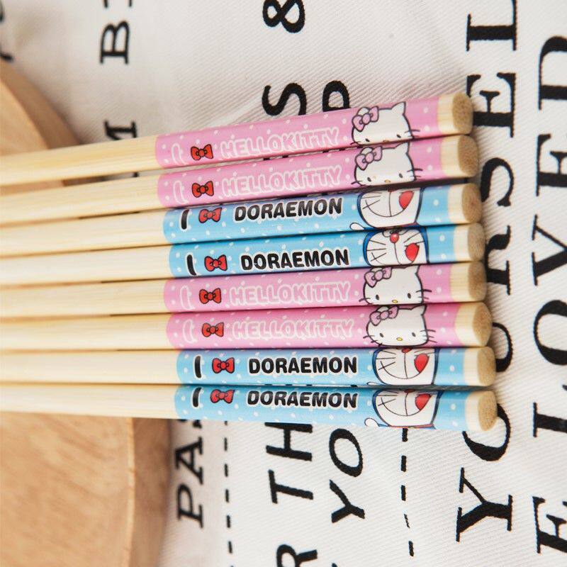 家用竹制小号筷子19cm学生可爱卡通筷子环保天然竹筷 儿童短筷子