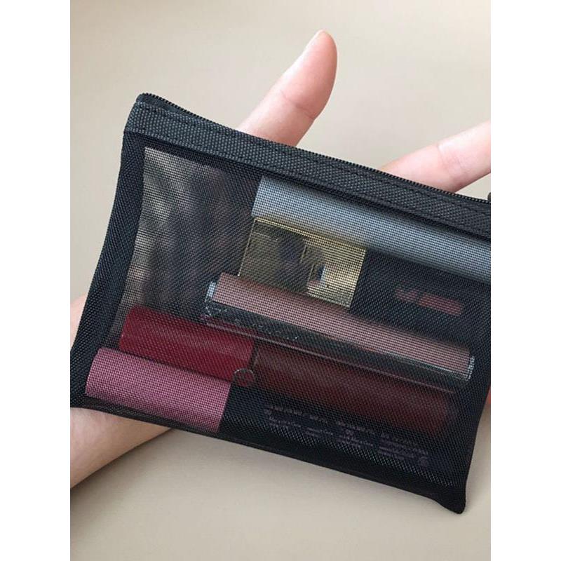 化妆包新款小号口红气垫包便携随身迷你化妆品袋网纱简约大容量