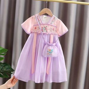 女童汉服连衣裙夏季2024新款儿童中国风唐装裙子宝宝夏款公主古装