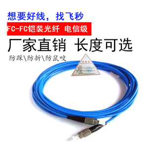 FC双圆头3 单模光纤跳线UPC跳纤尾纤连接器防折防踩防鼠咬三防金属保护层 100米铠装