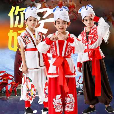 陕北民歌风表演出服安塞腰鼓服