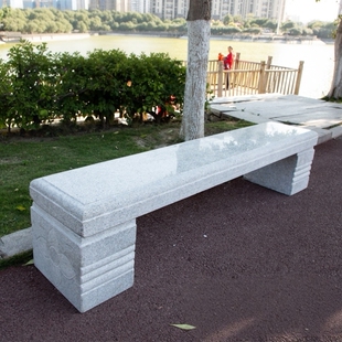 公园石凳石椅户外庭院石头椅子长条大理石雕花园别墅家用广场阳台