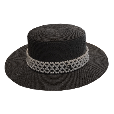 夏季新款度假珍珠英伦法式草帽