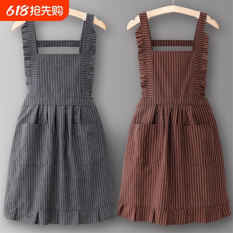 韩式女夏天质量好的围裙厨房家用2025新款时尚纯棉透气公主风做饭