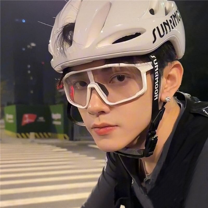 自行车骑行眼镜男透明户外白色防风沙霸气侧漏摩托镜徒步防紫外线