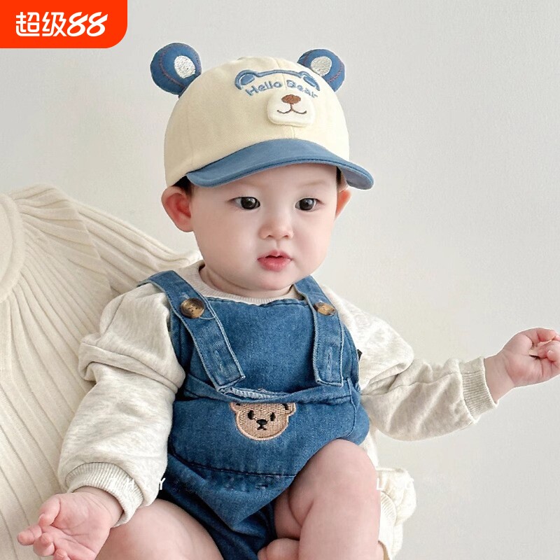 婴儿帽子男宝宝春秋季鸭舌帽透气婴幼儿女婴帽儿童遮阳防晒童帽