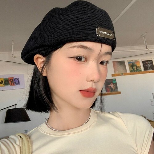 贝雷帽子女夏季镂空透气百搭显脸小反戴画家帽日系复古前进报童帽