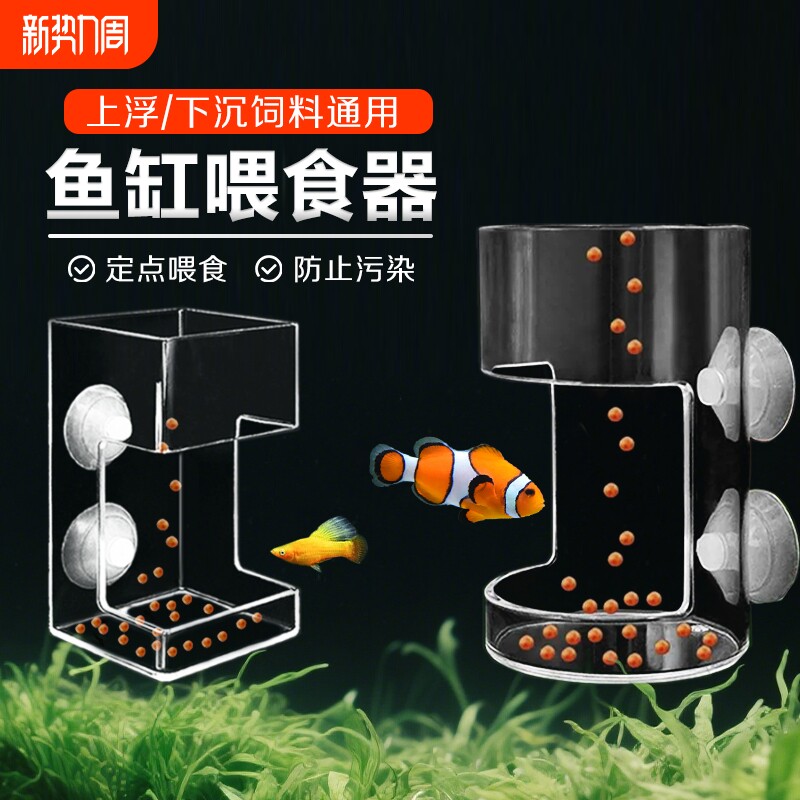 鱼缸喂食器防飘散喂鱼神器喂食圈鱼粮投喂定点喂食上浮下沉鱼儿