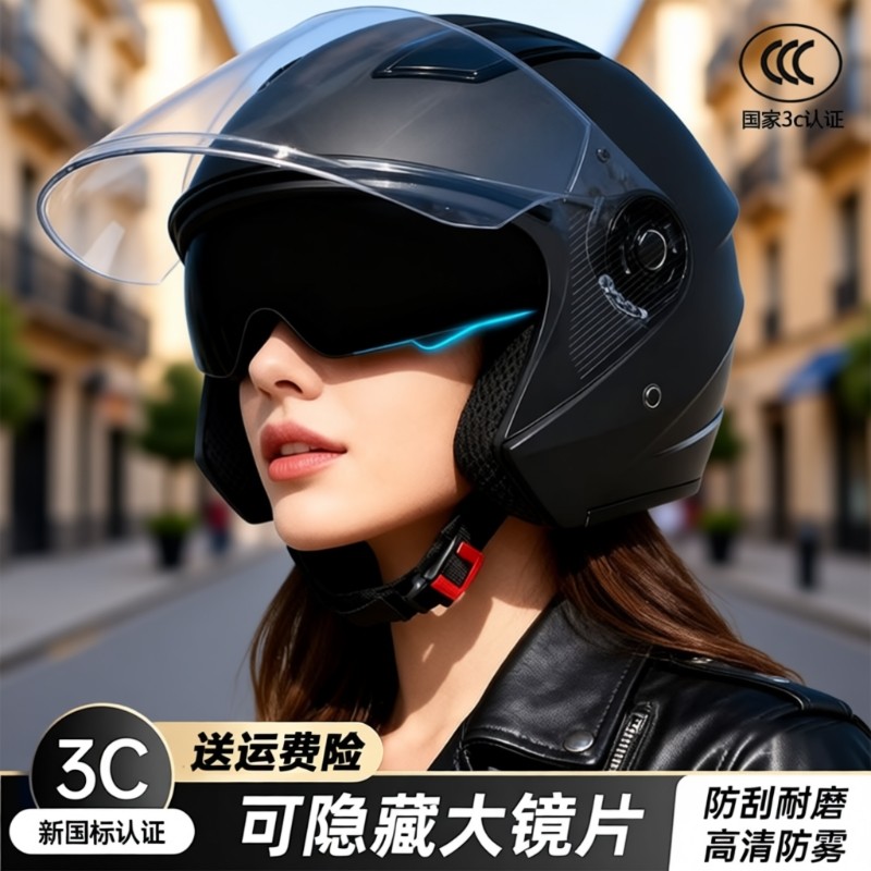 头盔3c认证电动摩托车冬季保暖男士女安全帽四季通用全盔新款冬天