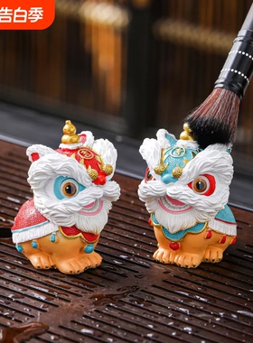 国潮广式醒狮摆件桌面装饰文创工艺品高级感小众礼物可爱萌狮礼品