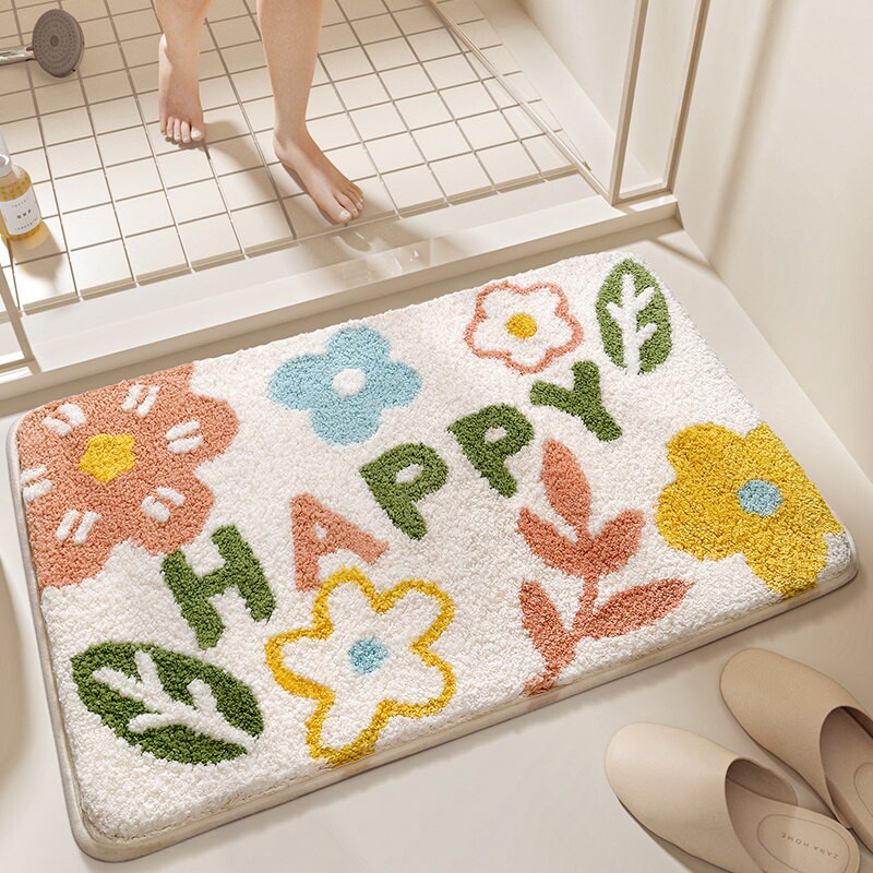 仿羊绒地垫家用厕所门口垫子卫生间脚垫地毯门垫进门浴室防滑垫子