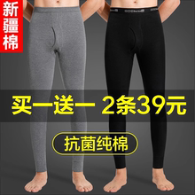 男士秋裤男款纯棉打底裤爸爸男款保暖裤7A抗菌全棉毛裤2024冬季新