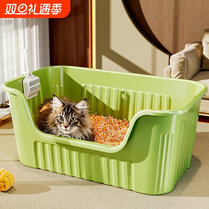 猫砂盆超大号防外溅猫厕所防臭猫沙盆子屎尿盆猫砂封闭特大号伴侣