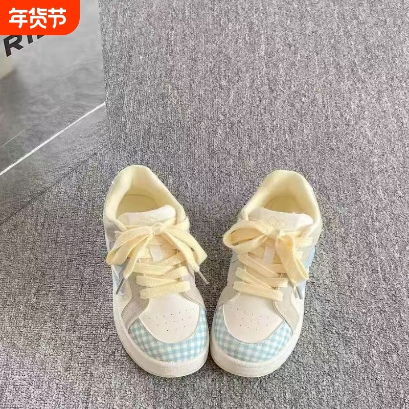 原创小众设计可爱板鞋女新款2025春秋爆款百搭厚底小白鞋女圆头,女鞋,休闲板鞋,淘宝优惠券,粉丝福利购,淘宝优惠卷