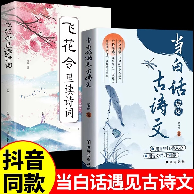 抖音同款】当白话遇见古诗文 腹有诗书气自华 素材积累和语言魅力 当白话文遇见古诗文唐诗宋词全集中国古诗词鉴赏大全集遇上遇到