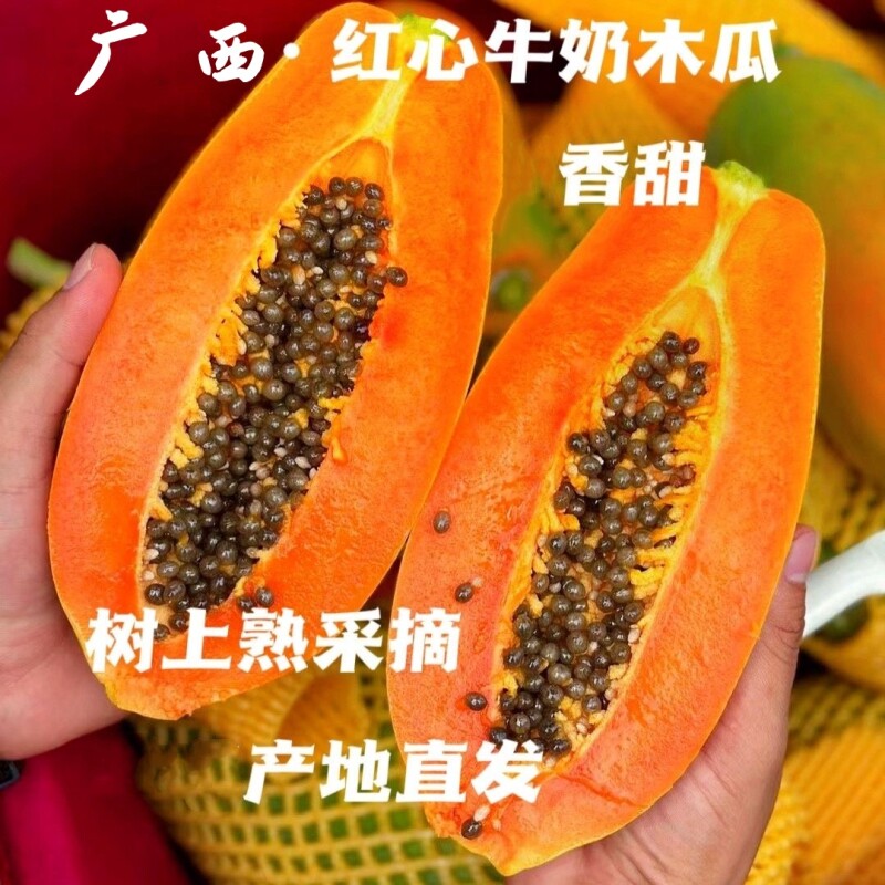 广西牛奶冰糖红心木瓜9斤装新鲜采摘产地直发新鲜水果软嫩多汁