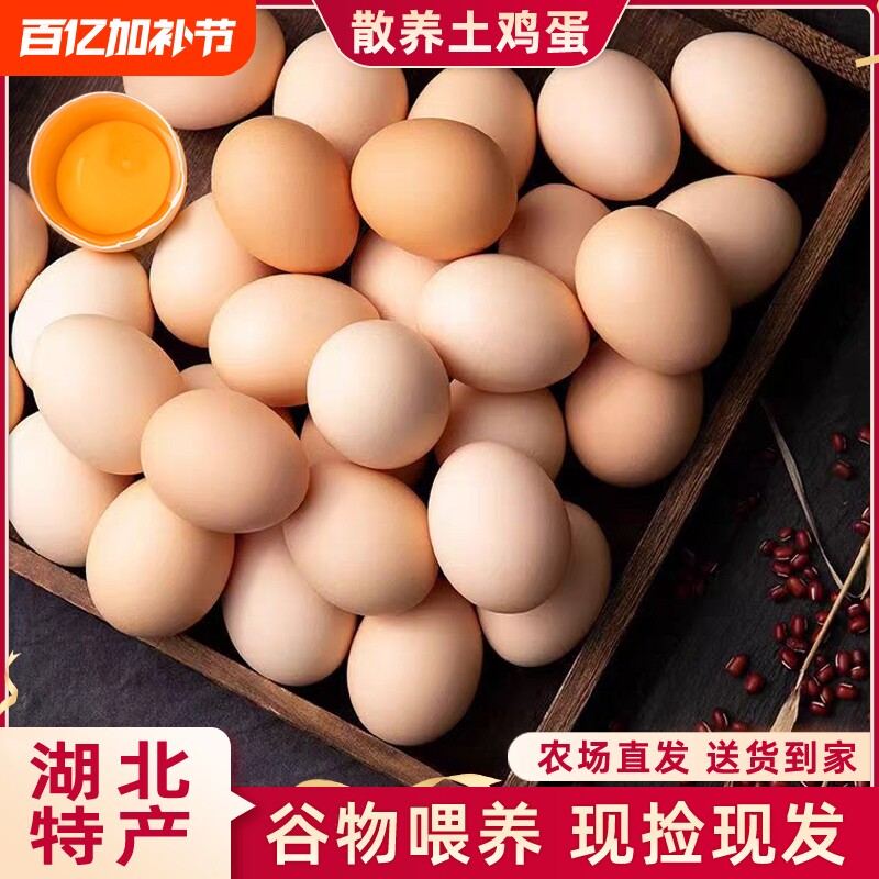 正宗土鸡蛋大别山散养新鲜笨鸡蛋柴鸡蛋虫草鸡蛋无腥无抗谷物鲜蛋