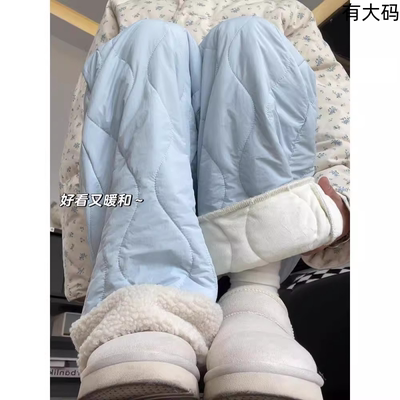 东北加绒棉裤女保暖外穿秋冬2025新款小个子阔腿裤大码加长特厚