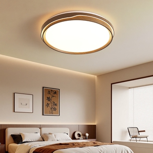 卧室灯具中古风客厅吸顶灯护眼色主卧书房灯遥控语音控制照明超薄