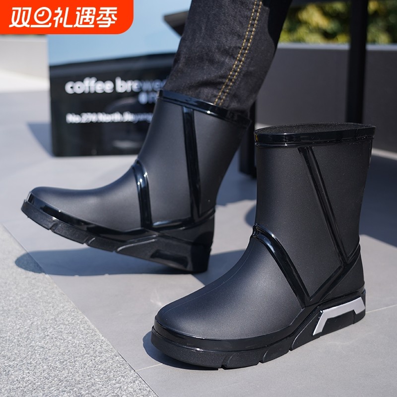 雨鞋男款2025厨房防滑中筒雨靴新款胶鞋防水鞋钓鱼涉水靴轻便耐磨