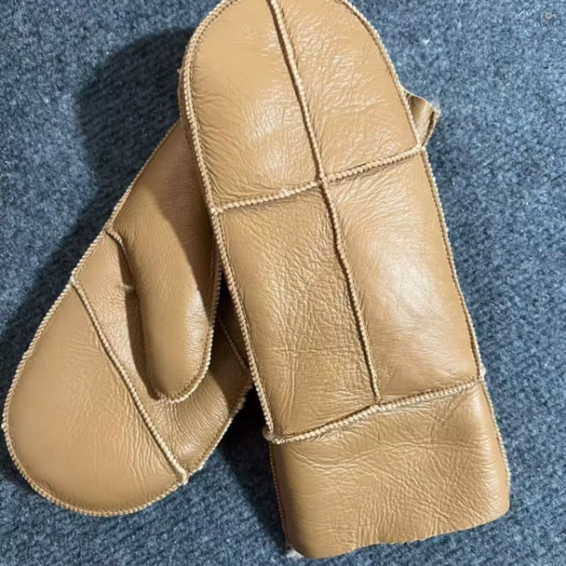 真羊皮毛一体男女保暖全包手套防风抗寒真羊毛连指