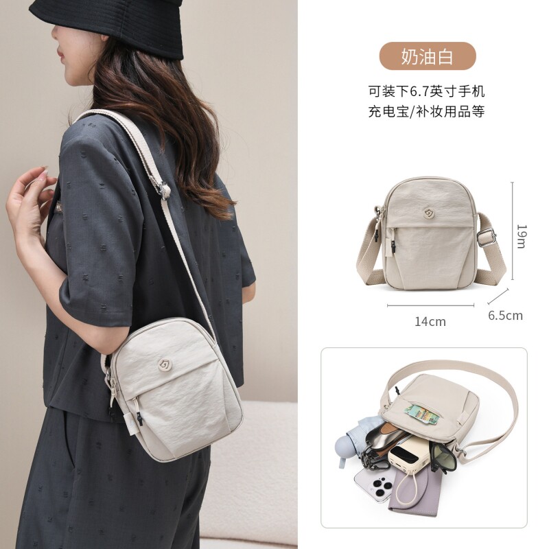 轻便帆布手机包女迷你小包包新款百搭牛津布休闲女士单肩斜挎小包