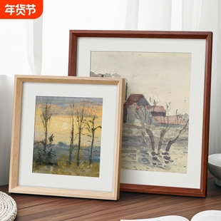 方形画框正方形50cm作品刺绣钻石画裱框38国画33油画相框挂墙立体