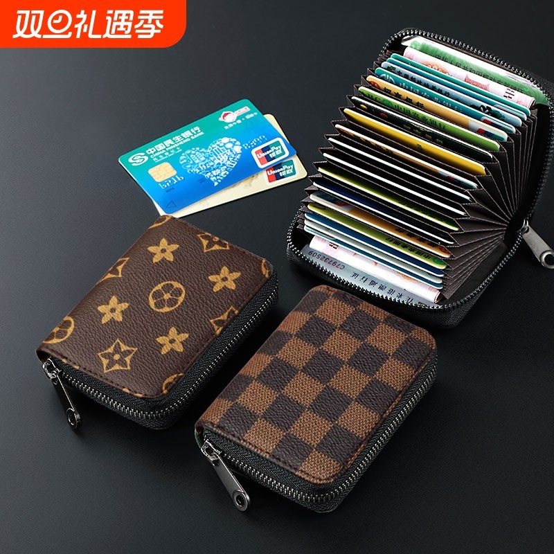 真软皮欧美卡包女士防盗刷多卡位零钱包大容量驾驶证卡片收纳包男