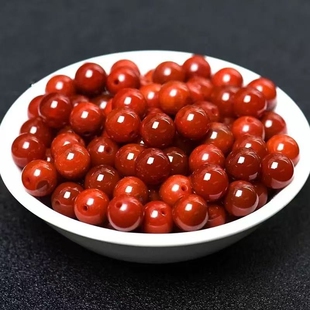 保山散珠南红单珠配珠圆珠满肉手串配饰玛瑙手链珠子diy