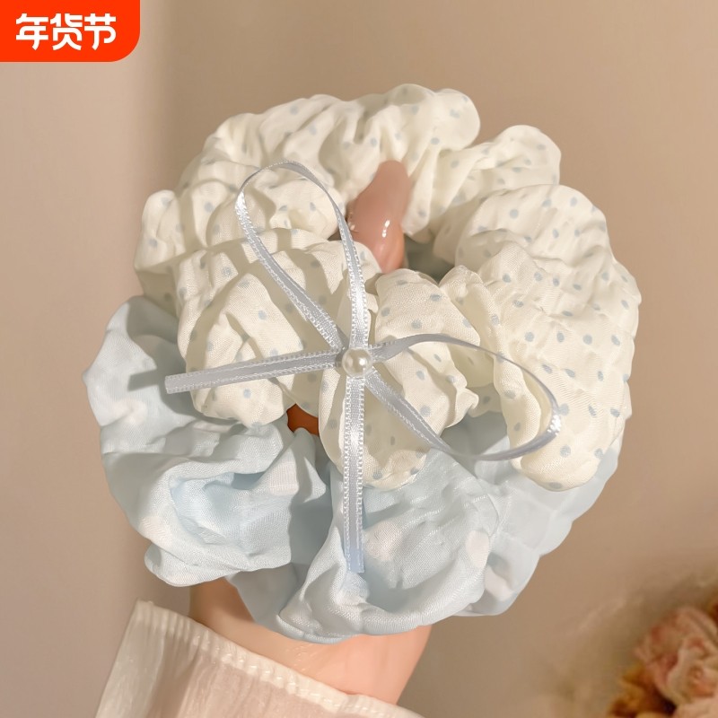 韩系蝴蝶结波点大肠发圈女2025新款甜美初中生头绳丸子头发圈发饰,饰品/流行首饰/时尚饰品新,发饰,淘宝优惠券,粉丝福利购,淘宝优惠卷