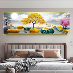 卧室床头装 饰画贴画自粘客厅房间主卧酒店宾馆民宿背景墙壁画贴纸