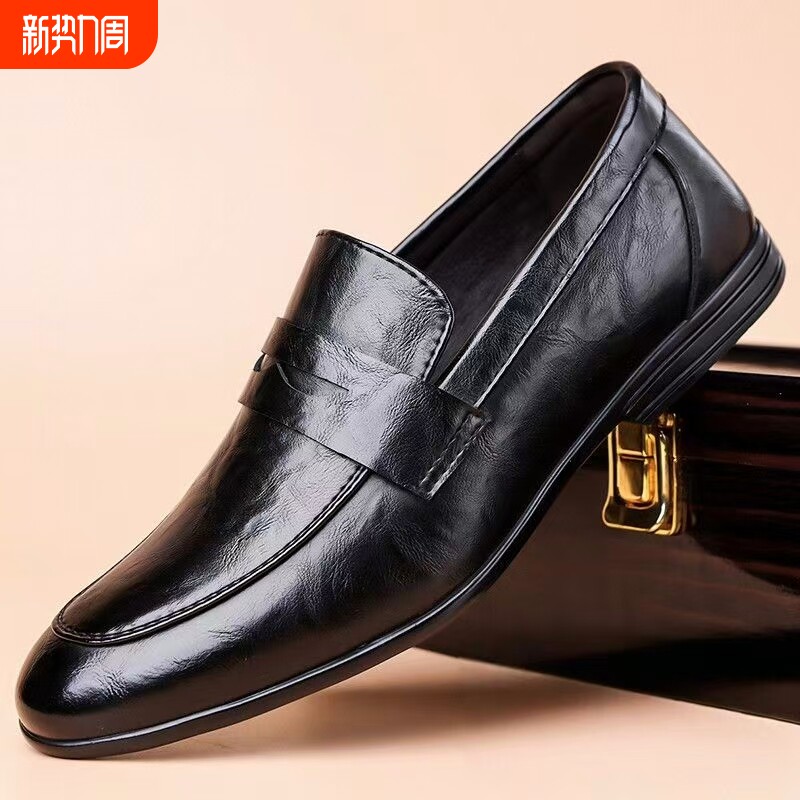 豆豆鞋男春秋新款一脚蹬软底软面百搭男鞋休闲开车皮鞋防水工作鞋