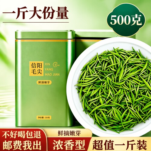嫩芽绿茶2026信阳毛尖明前特级新茶叶浓香型高档送礼口粮茶炒青